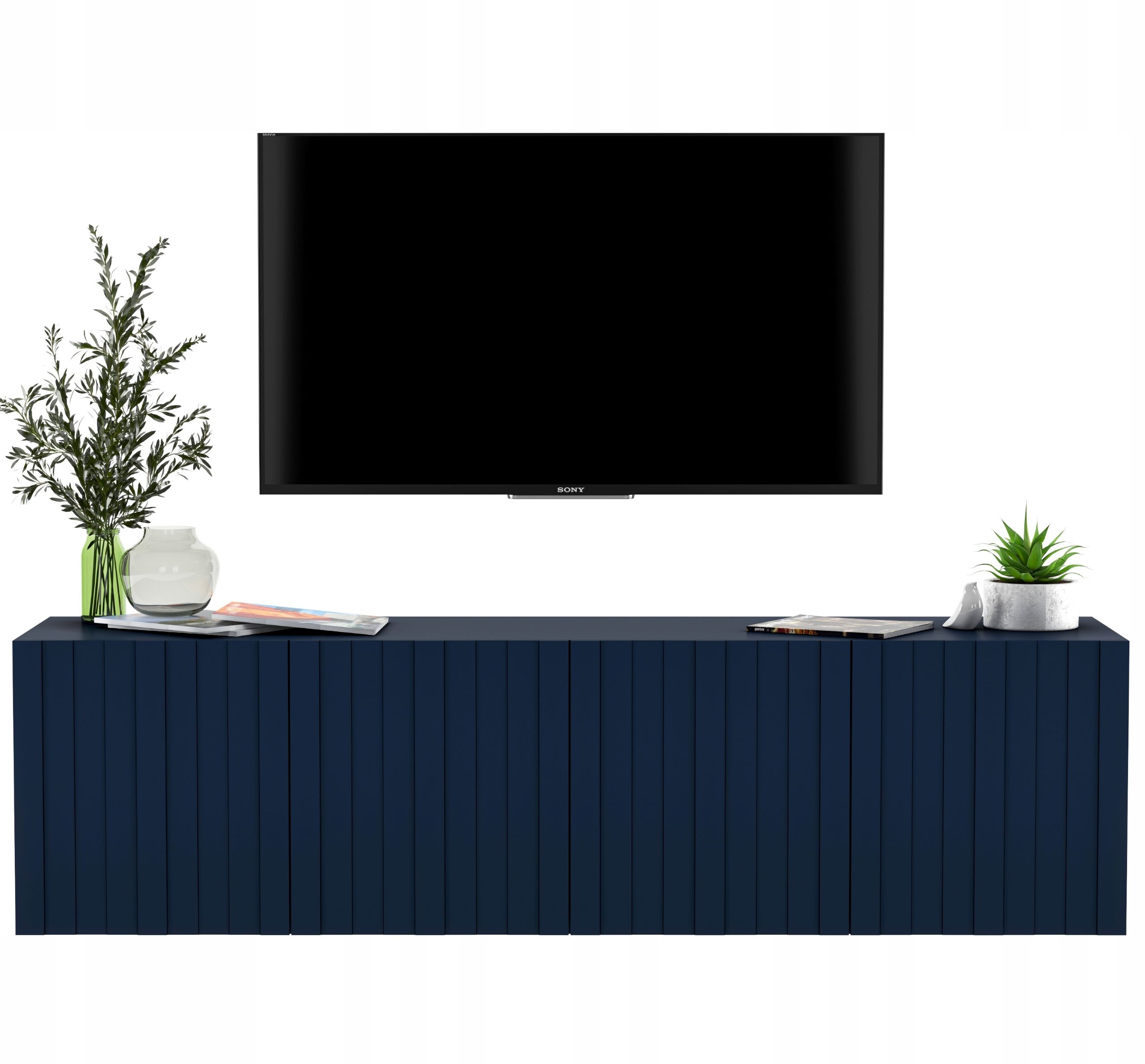 

Wisząca szafka Glamour Komoda Rtv Granatowy 150 cm