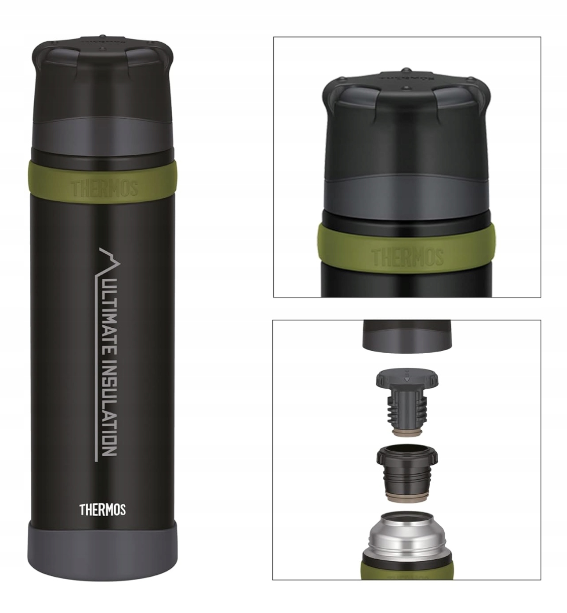 Termos z kubkiem Thermos Mountain Ffx 0.9L czarny mat