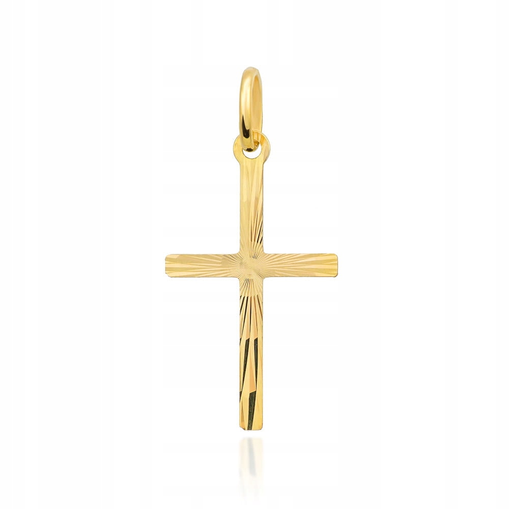Zlatý křížek 585, diamantový, velký, elegantní dárek na křtiny