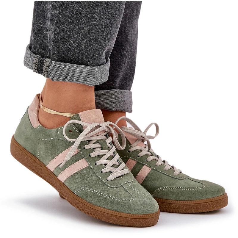 Zazoo N1068 Semišové Nízké Dámské Tenisky Zelené 40