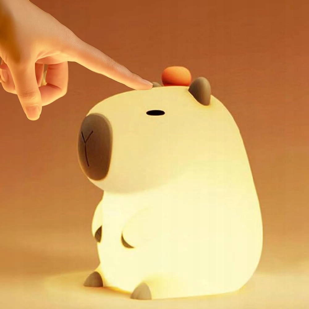 Lampka nocna Silikonowa Kapibara LED Regulowana lampka nocna 1200mAh Marka bez marki