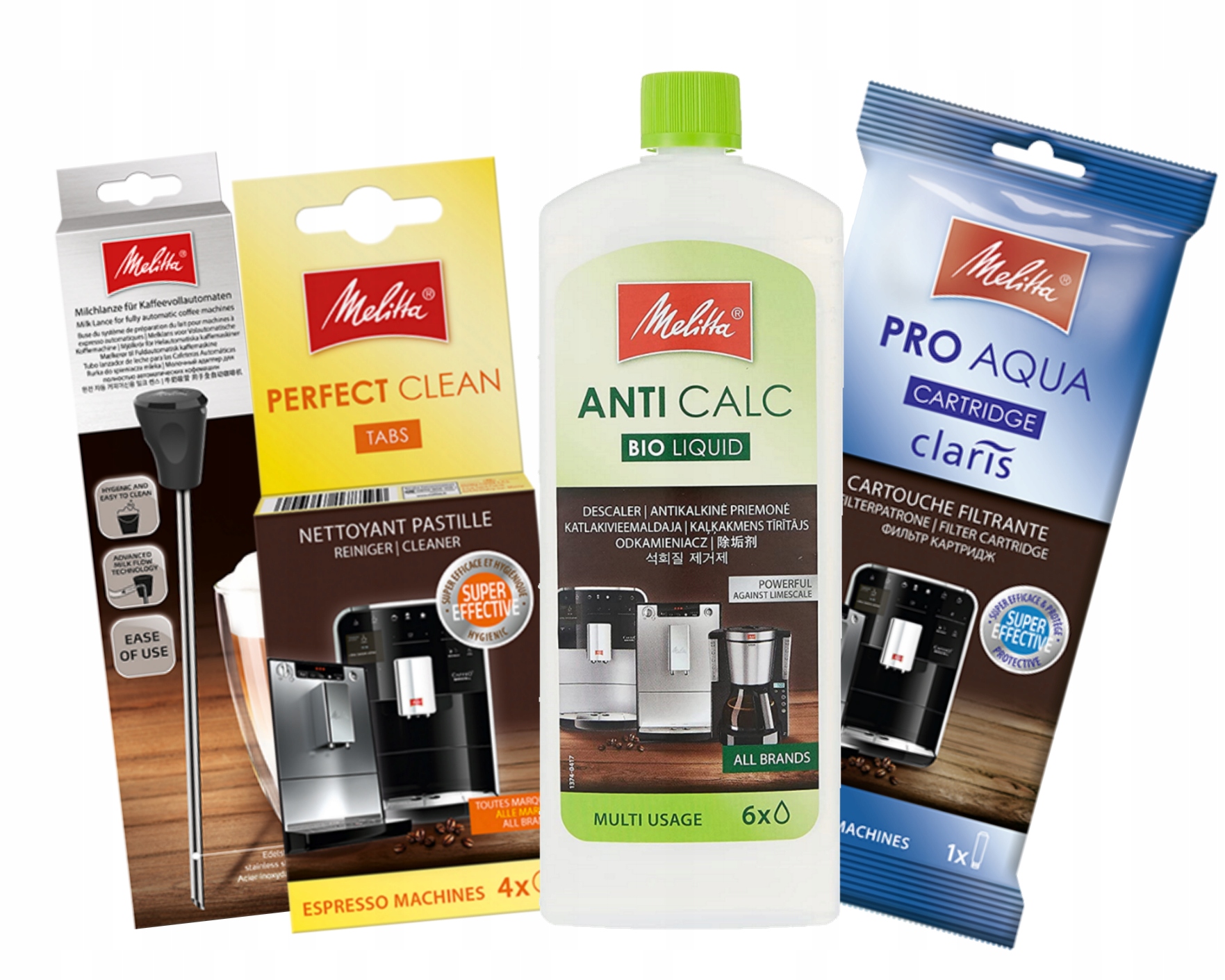 Levně Čisticí sada kávovaru lanka napěnění mléka filtr Melitta Pro Aqua