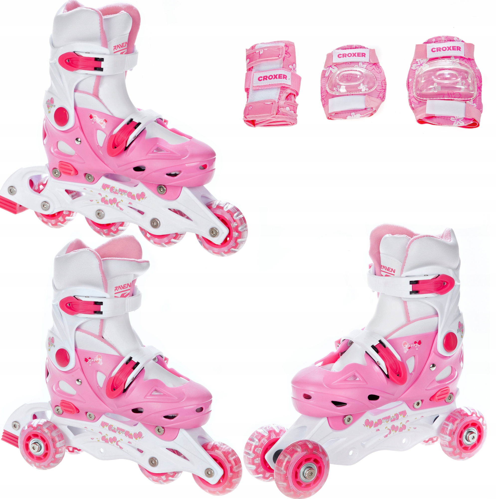 

Rolki-Wrotki 3w1 Raven Balloon Pink 33-36 ochr