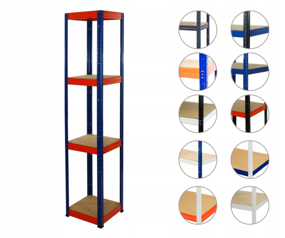 Kovový skladový regál garážový Helios Hno 180x045x45 4 police