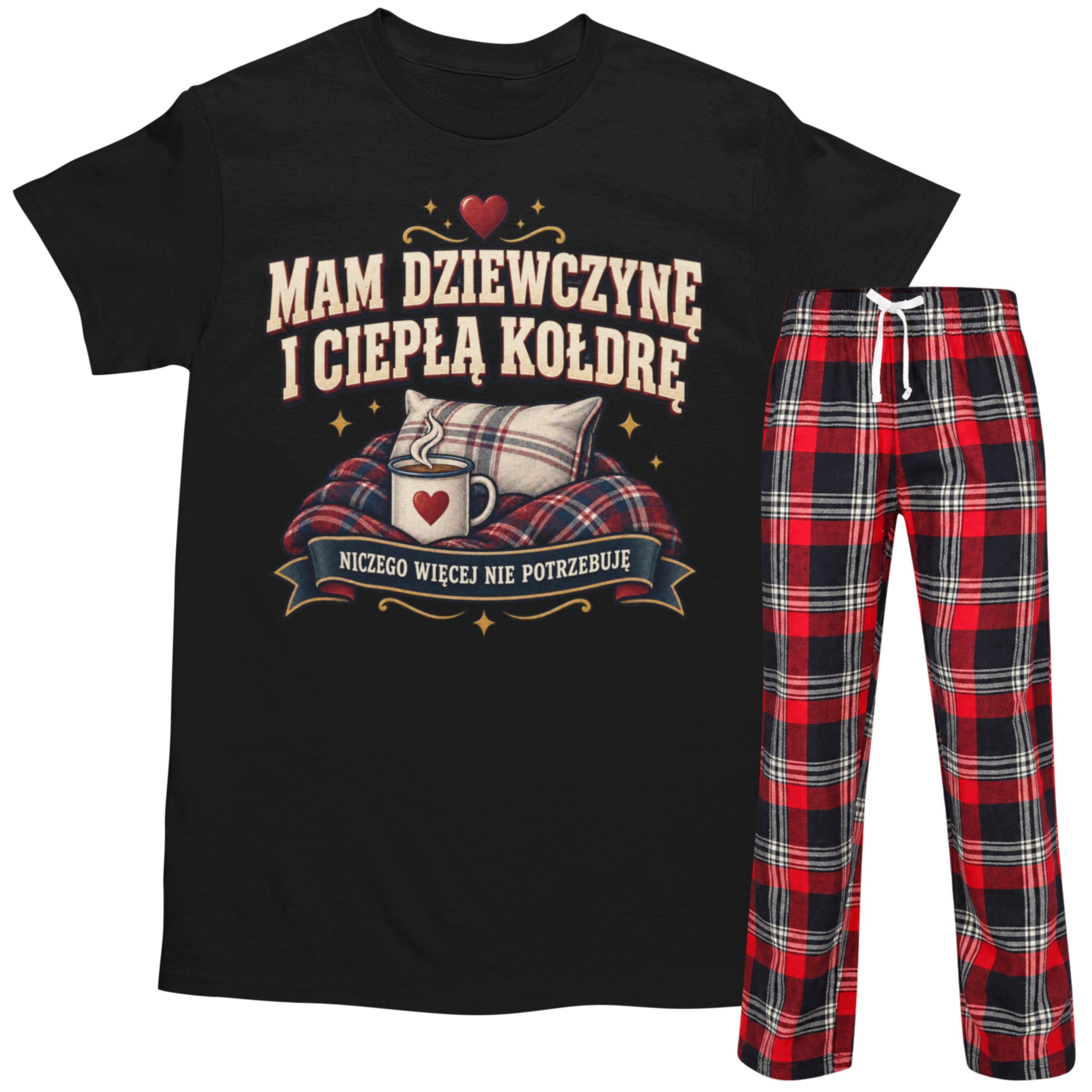 Pánské pyžamo na Den chlapců Dárek pro chlapce, bavlněné, černé