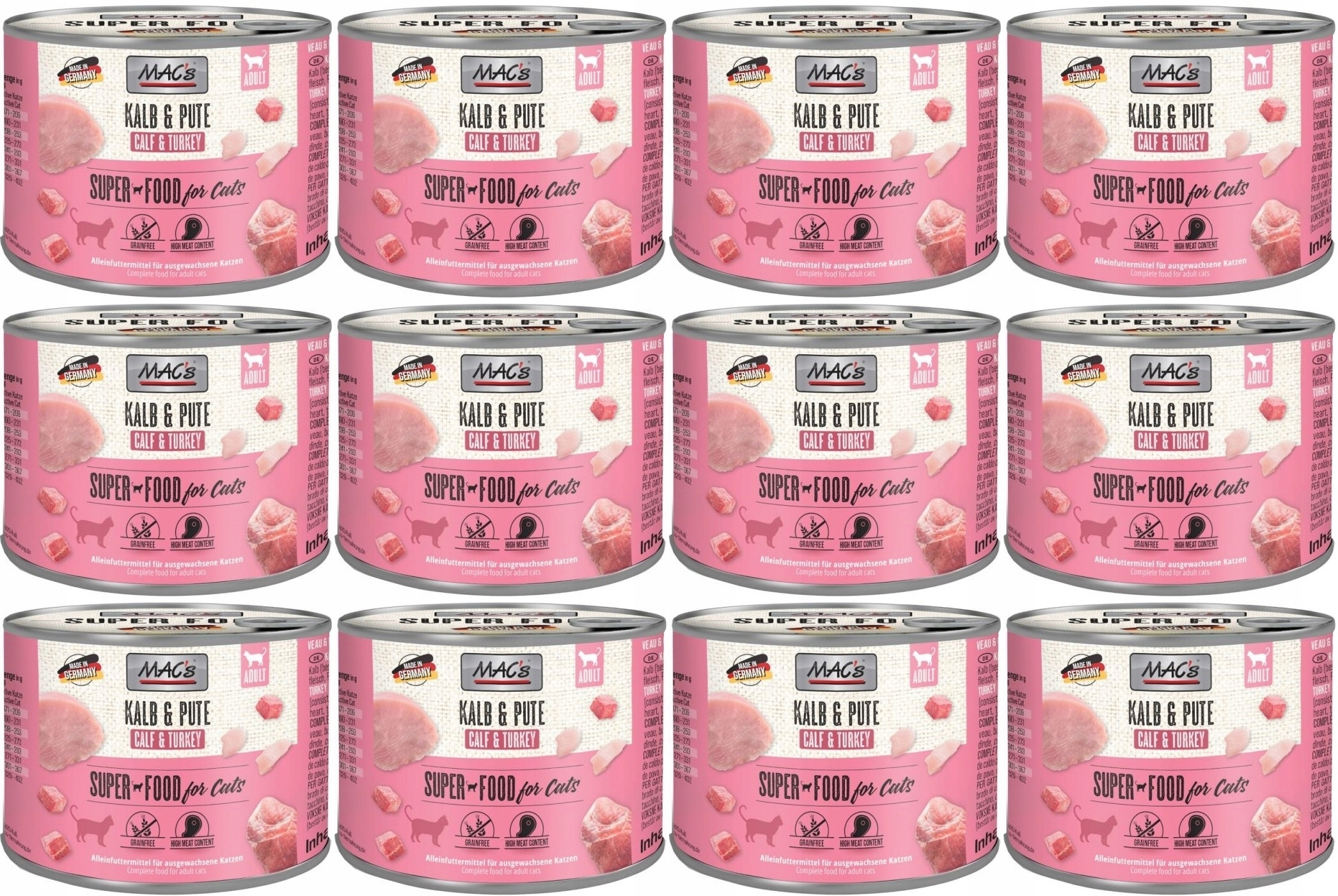 Levně MAC's Cat Telecí a Krůta 12 x 200 g