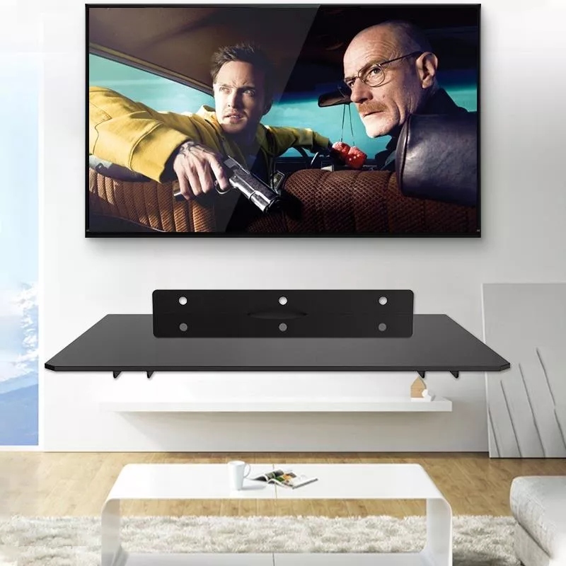 PÓŁKA SZKLANA ŚCIENNA UCHWYT NA POD DEKODER TV DVD Typ ścienna