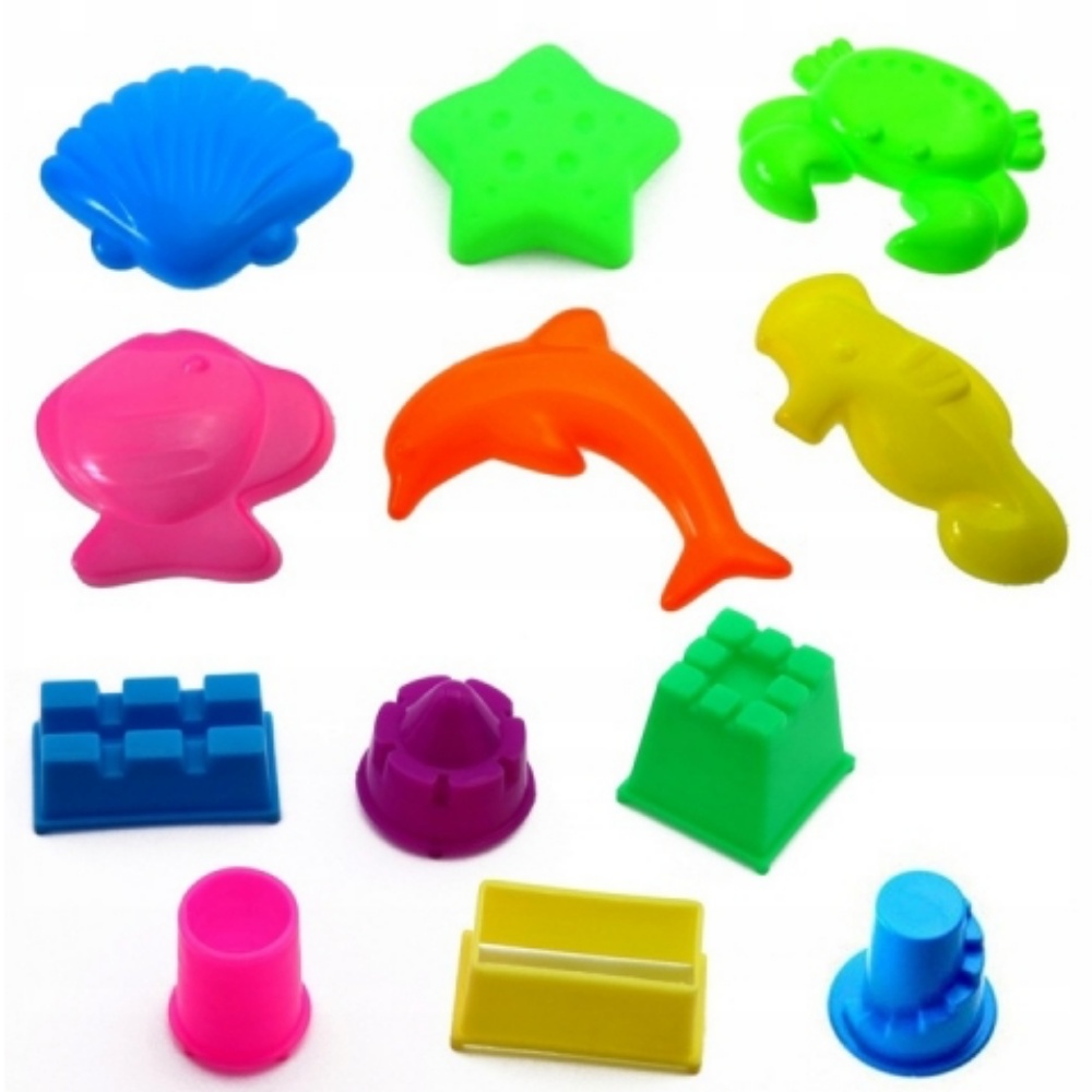 PIASEK KINETYCZNY PLASTYCZNY ZESTAW PIASKOWNICA BASEN FOREMKI ŁOPATKA 3KG Materiał piasek kinetyczny plastik