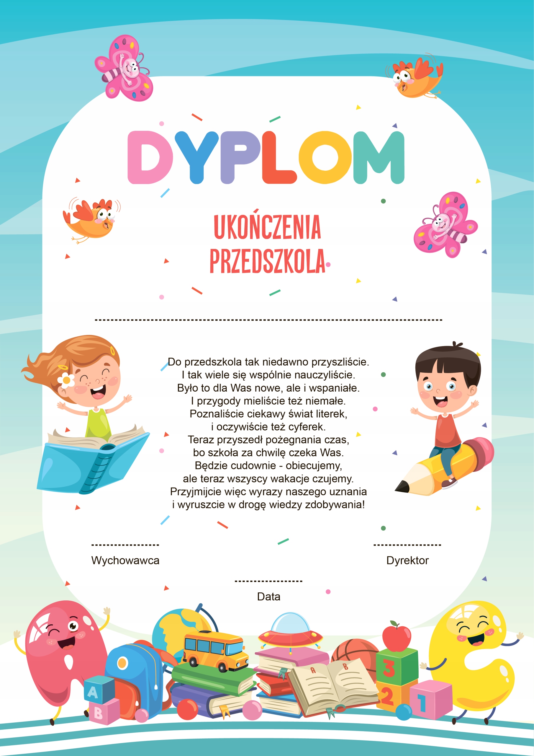 

Dyplom ukończenia przedszkola wz. 4