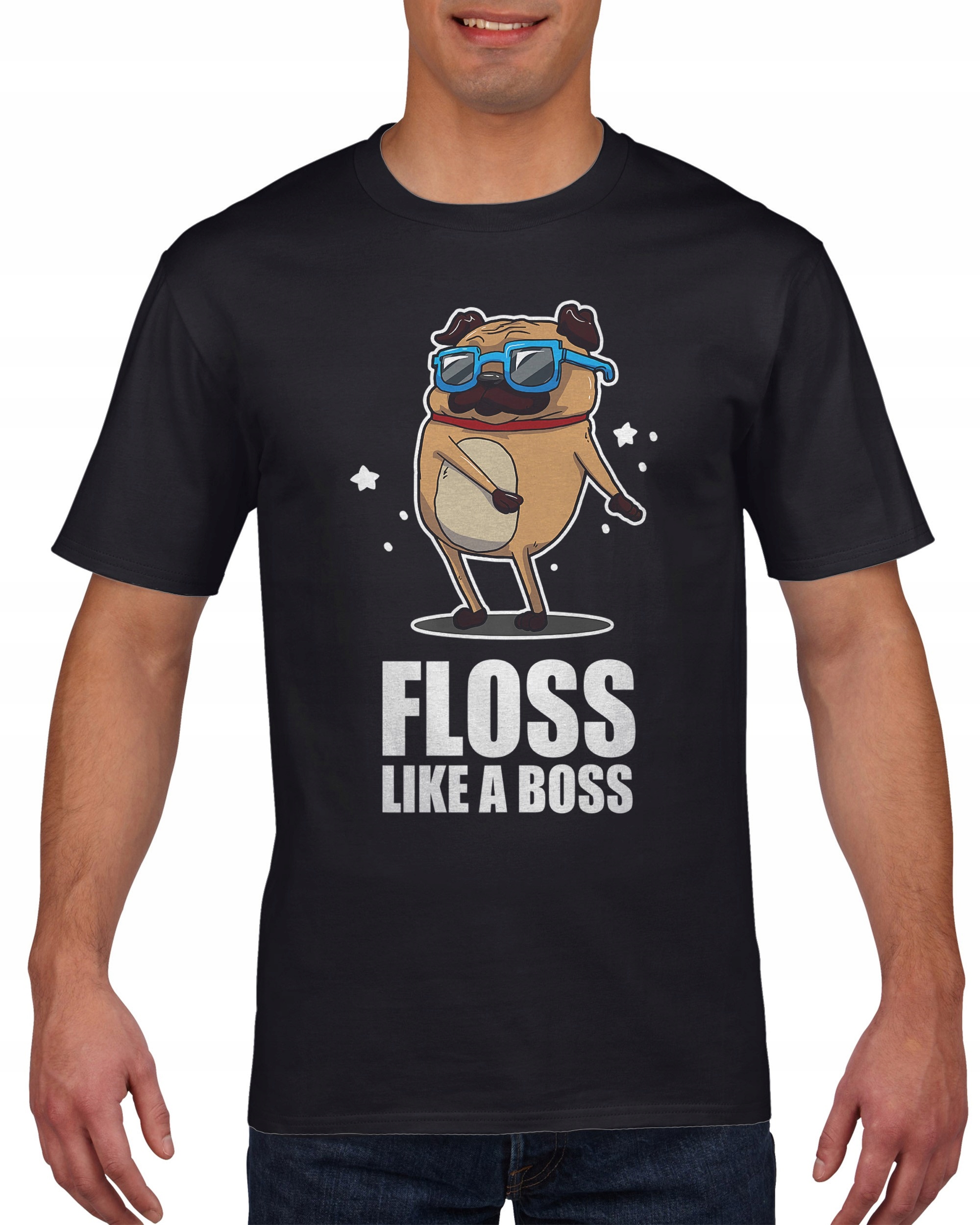 

Koszulka męska Floss flossing pug mops pies S