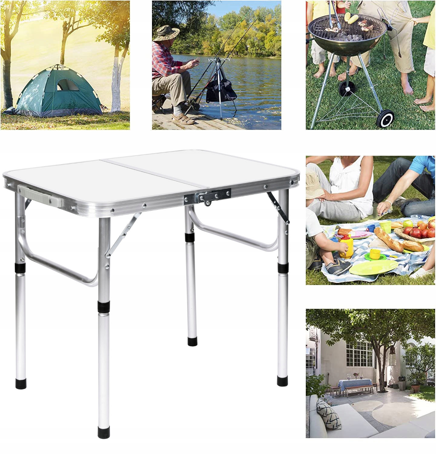 STÓŁ STOLIK TURYSTYCZNY SKŁADANY W WALIZKĘ KEMPINGOWY ALUMINIOWY 60x45 cm Stan opakowania oryginalne