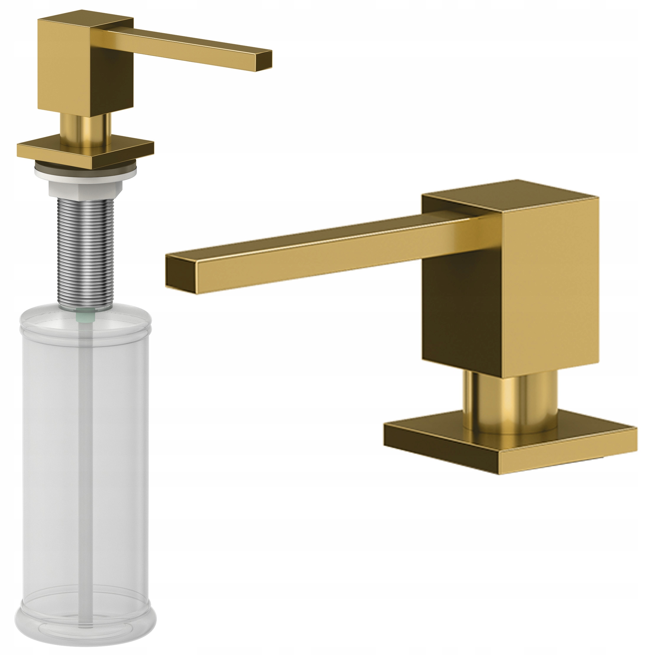 Dávkovač Na Kapalinu Čtvercový Kartáčované Zlato 500 ML Quadron