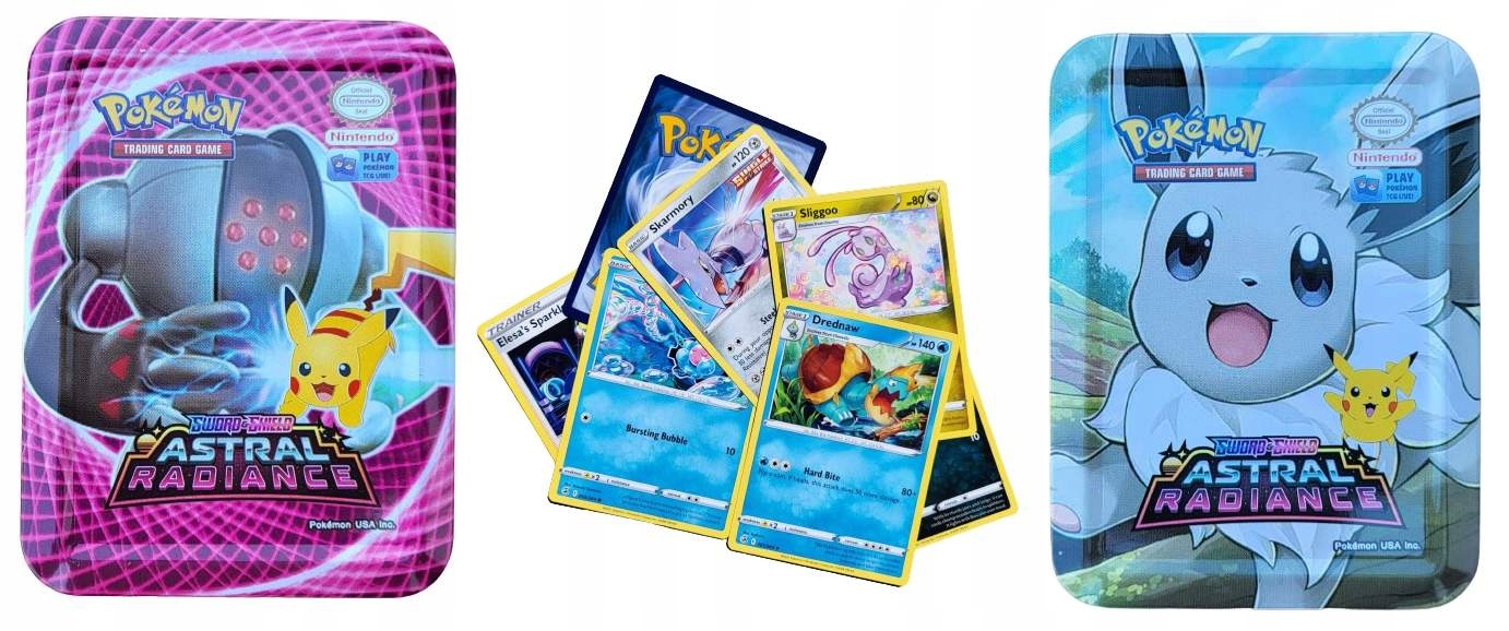 

2 x Pokemon Puszka Metalowa Karty Kolekcjonerskie