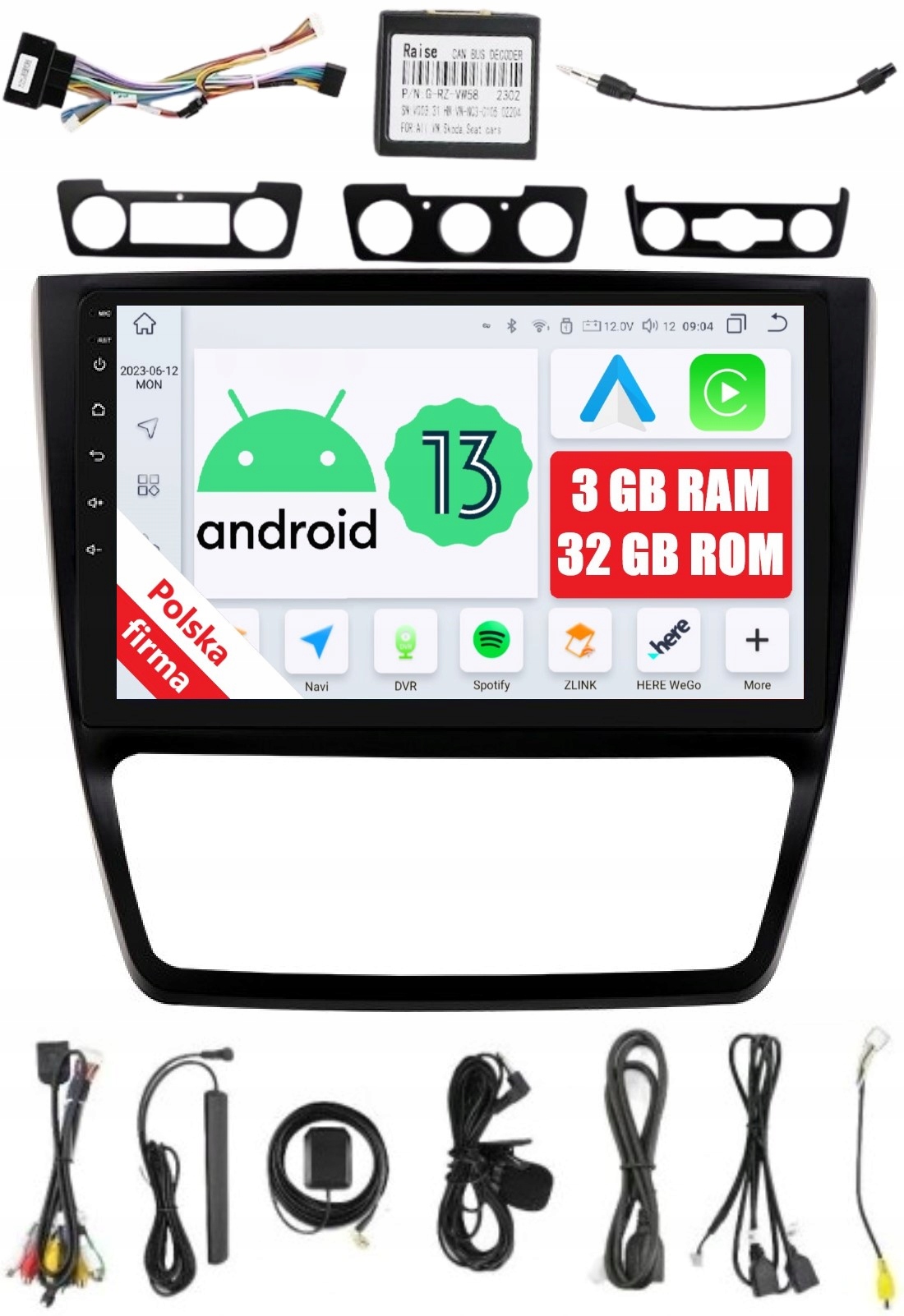 Rádio 2DIN Navigácia Android Škoda Yeti Dsp Carplay 3/32 Gb Lte