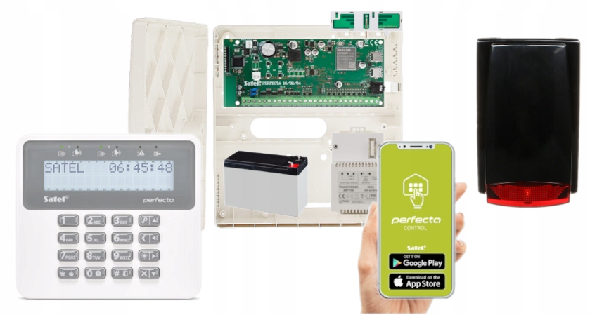 Zestaw Przewodowy Alarm Satel Gsm Lte Apka Syrena