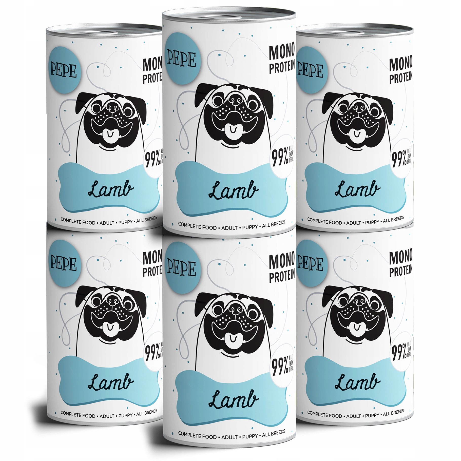 Levně Paka Zwierzaka Pepe Krmivo pro psy Lamb Jehněčí maso 6x400 g