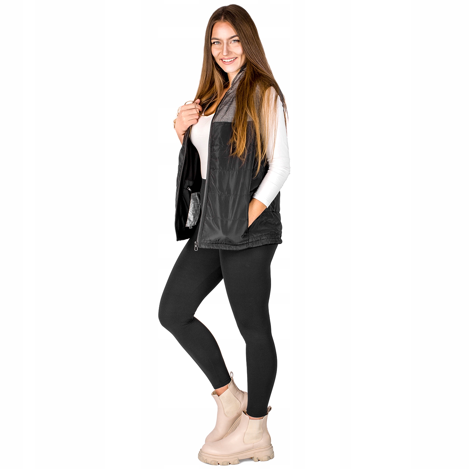 KAMIZELKA MĘSKA PODGRZEWANA USB PIKOWANA OCIEPLANA POLAROWA KIESZENIAMI Marka inna