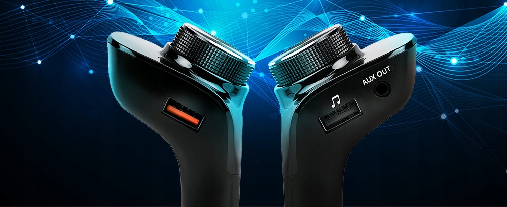 TRANSMITER FM ZESTAW GŁOSNOMÓWIĄCY 2 x USB QC 3.0 Funkcje ładowarka USB zestaw głośnomówiący