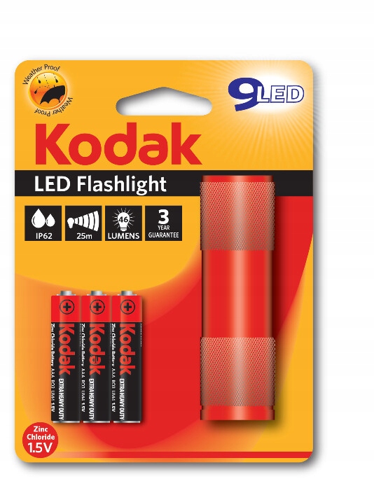 Latarka Kodak 9-LED 3 baterie Kaaa czerwona