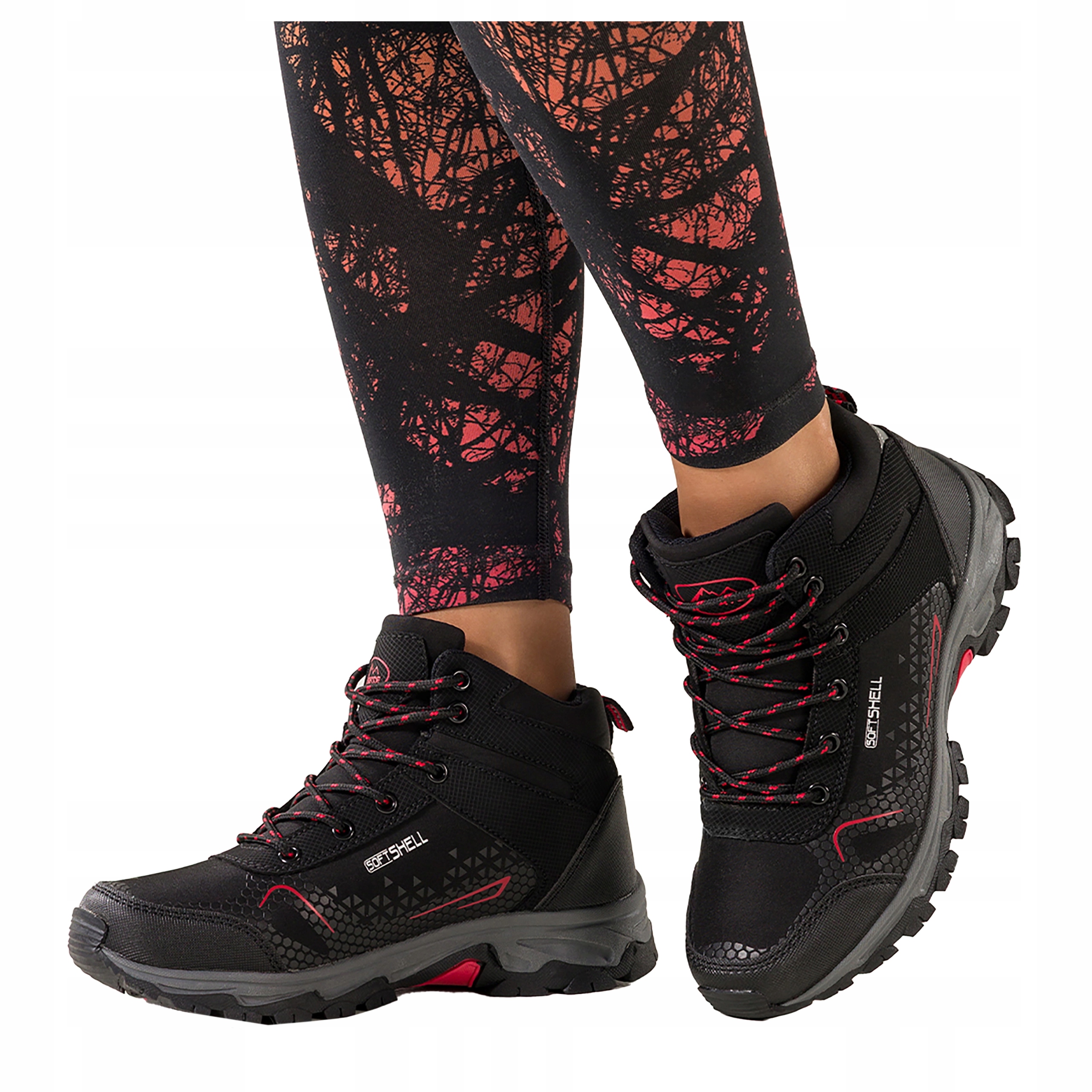 Černé Trekingové Boty Dámské Pohodlné Šněrovací Softshell Sportovní velikost 40