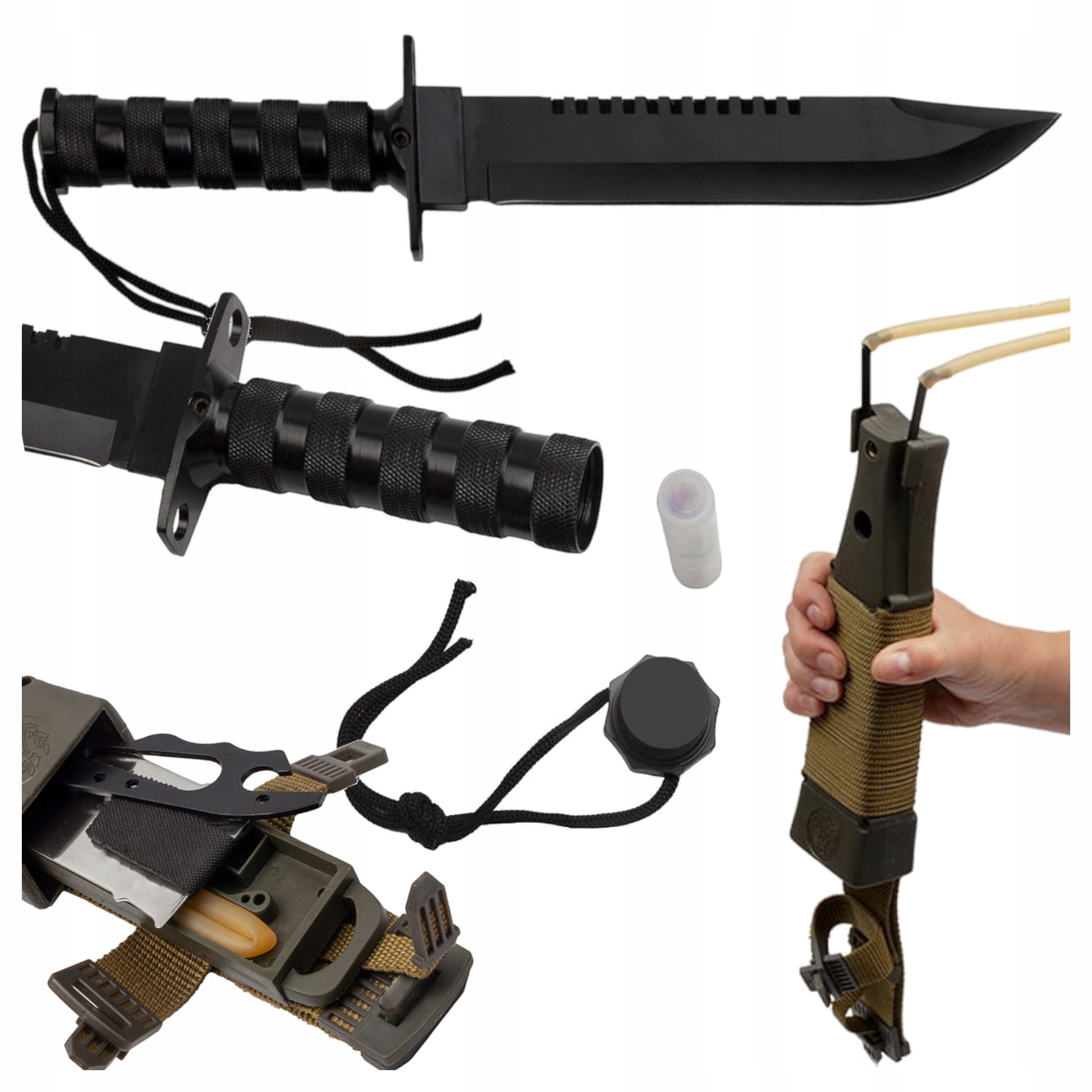 Nůž Rambo Kabura Prak Nůž Brousek Survivalová sada