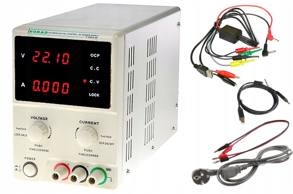 

Zasilacz lab Korad KD3005P +Przewody 7 końcówek