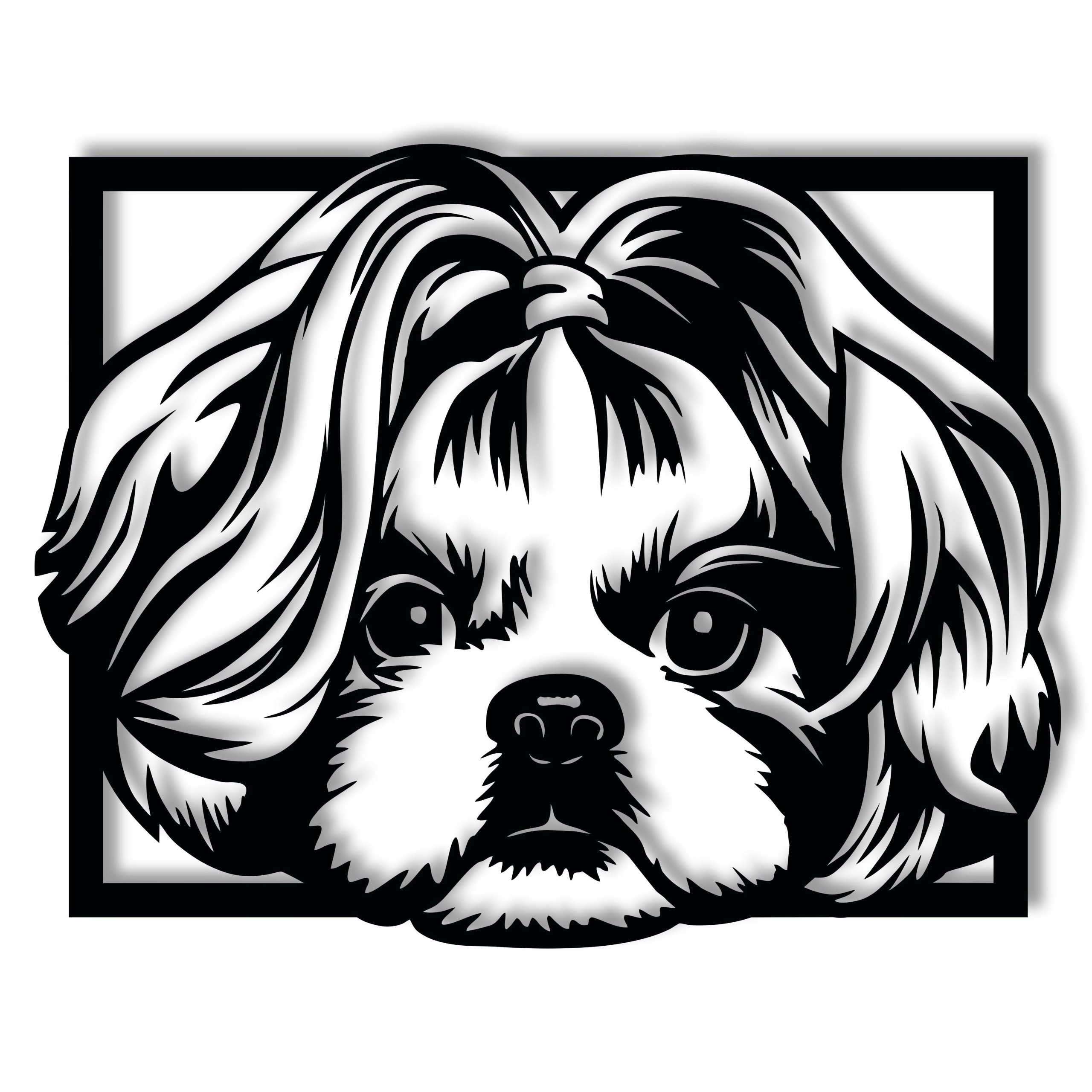 

Dekoracja ścienna Shih Tzu 3d ażur 70x89 cm