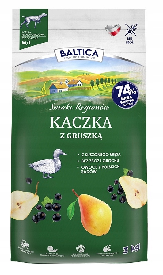 Baltica 3KG karma dla psa Kaczka Z Gruszką M