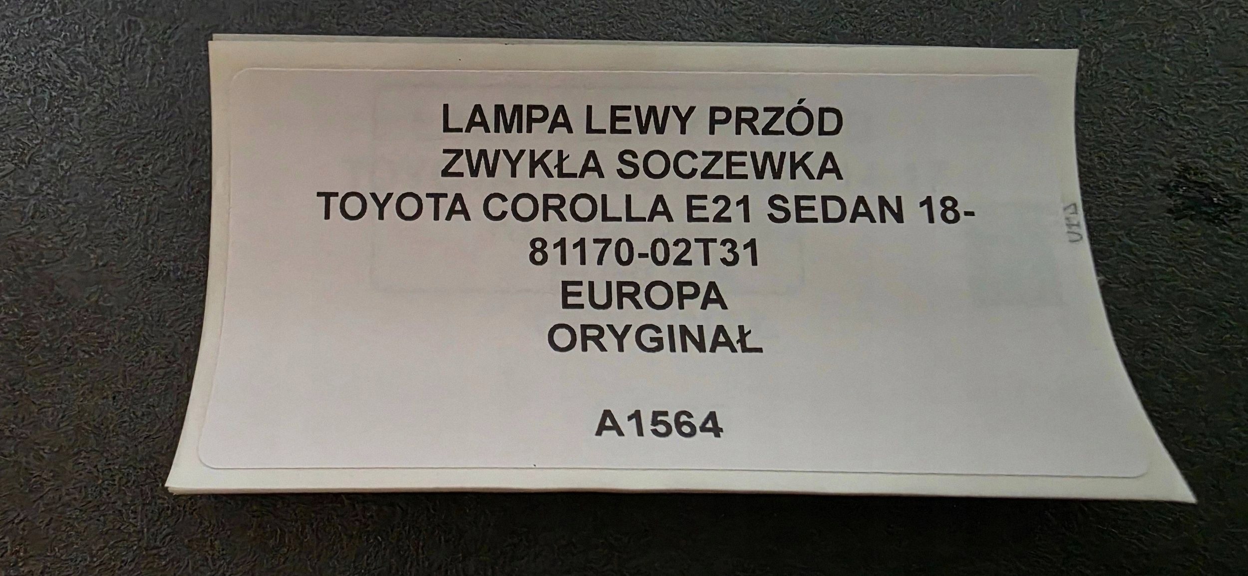 light left front TOYOTA COROLLA E21 sedan 18- original 81170-02T31