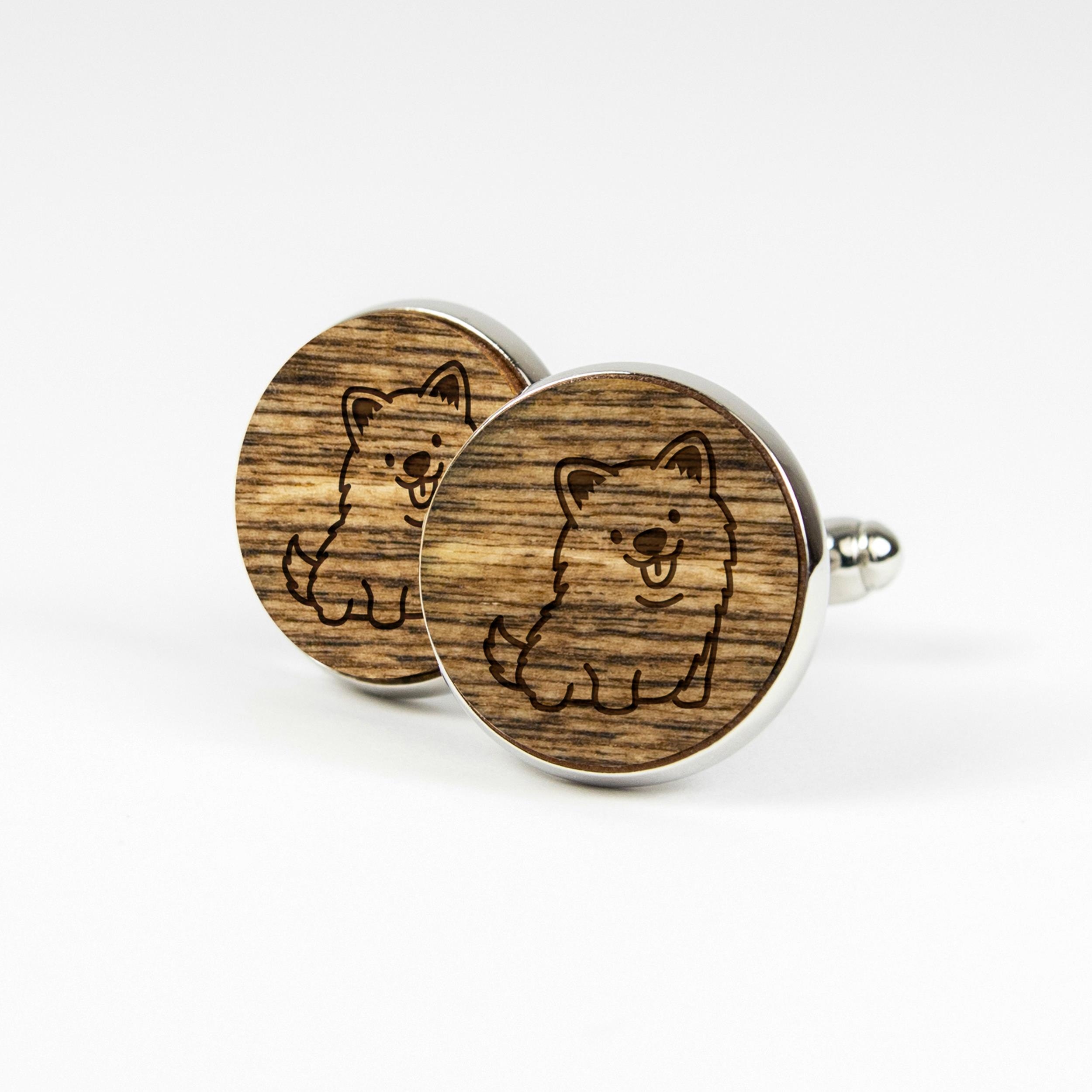 Spinki Do Koszuli -mankietów Dla Miłośnika Psów - Samoyed - Samojed pudełko Marka Inna marka