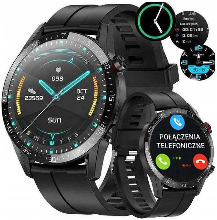 ZEGAREK SMARTWATCH MĘSKI ROZMOWY PULS MENU PL