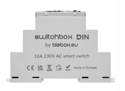 switchBox Din – dvojitý vypínač 2 kW – µWiFi v provedení na Din lištu