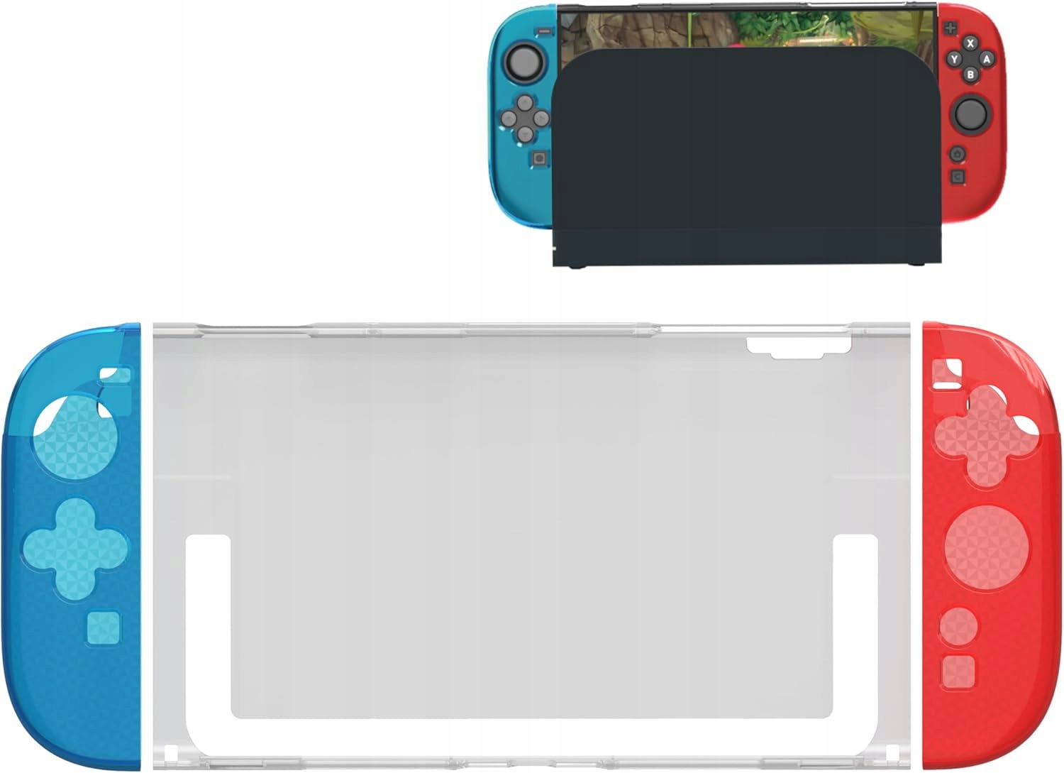 AKUMA CYBER S09 Etui Antichoc Nintendo Switch Transparent Blue Red