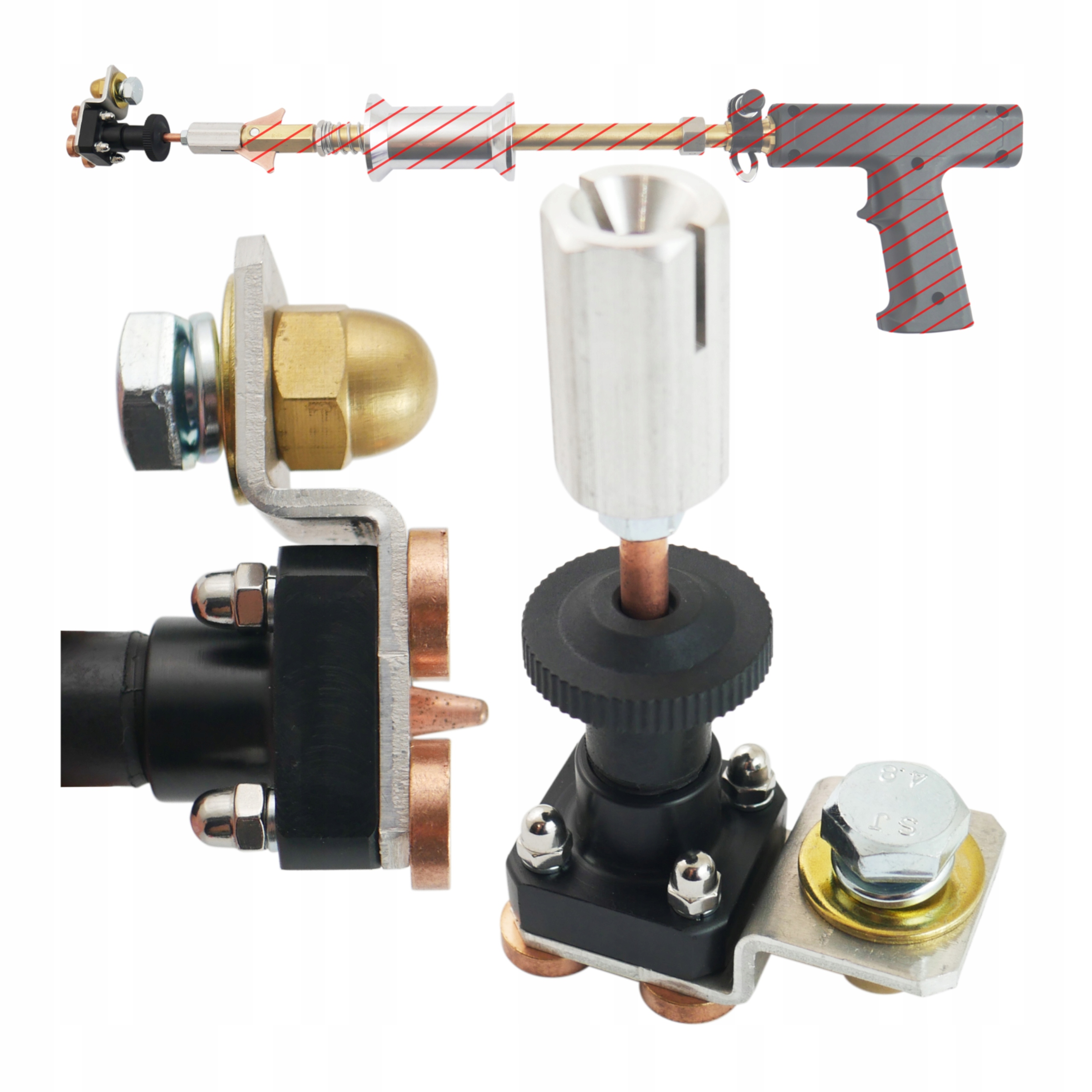 Rychlá přítlačná hmota pro spotter svařovací stroj Měděná bodová špička