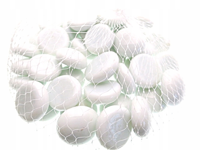 Sklenené ozdobné kamene s pastilkami 2 cm biele 40 ks Glass Stones Marbles