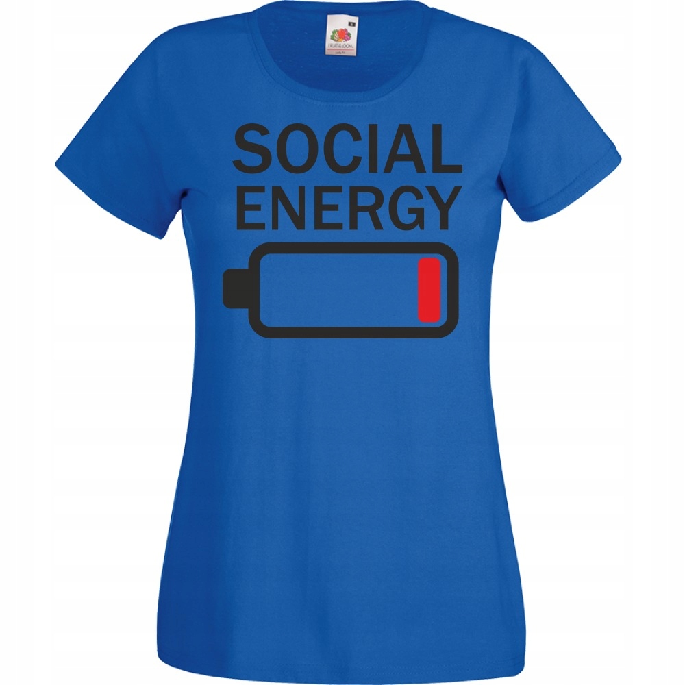 

Koszulka zabawna social energy M niebieska