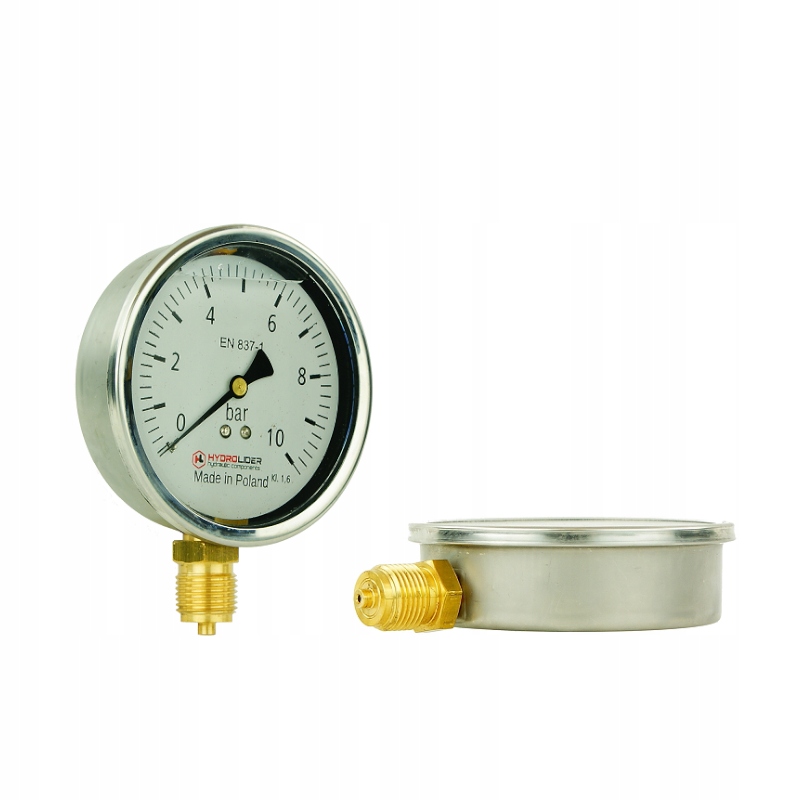 Polské glycerinový manometr s průměrem hodin 100 mm, rozsah výroby