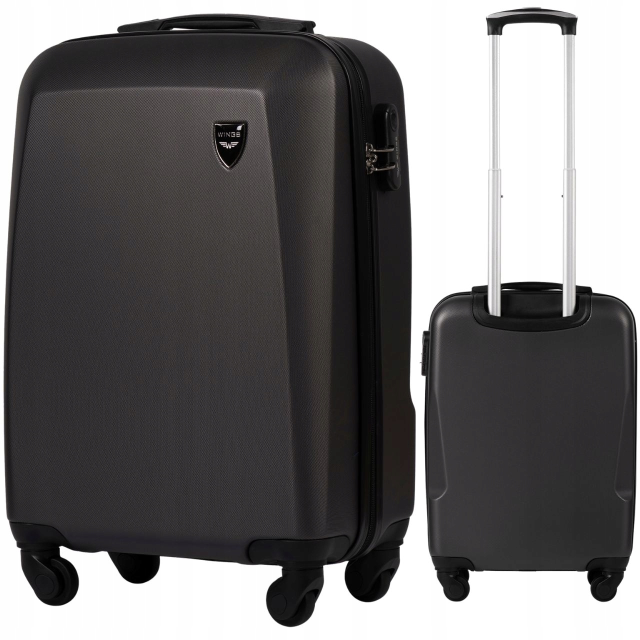 Kufr Wings Cestovní malý Kabinový Příruční na kolečkách tvrdý Černý