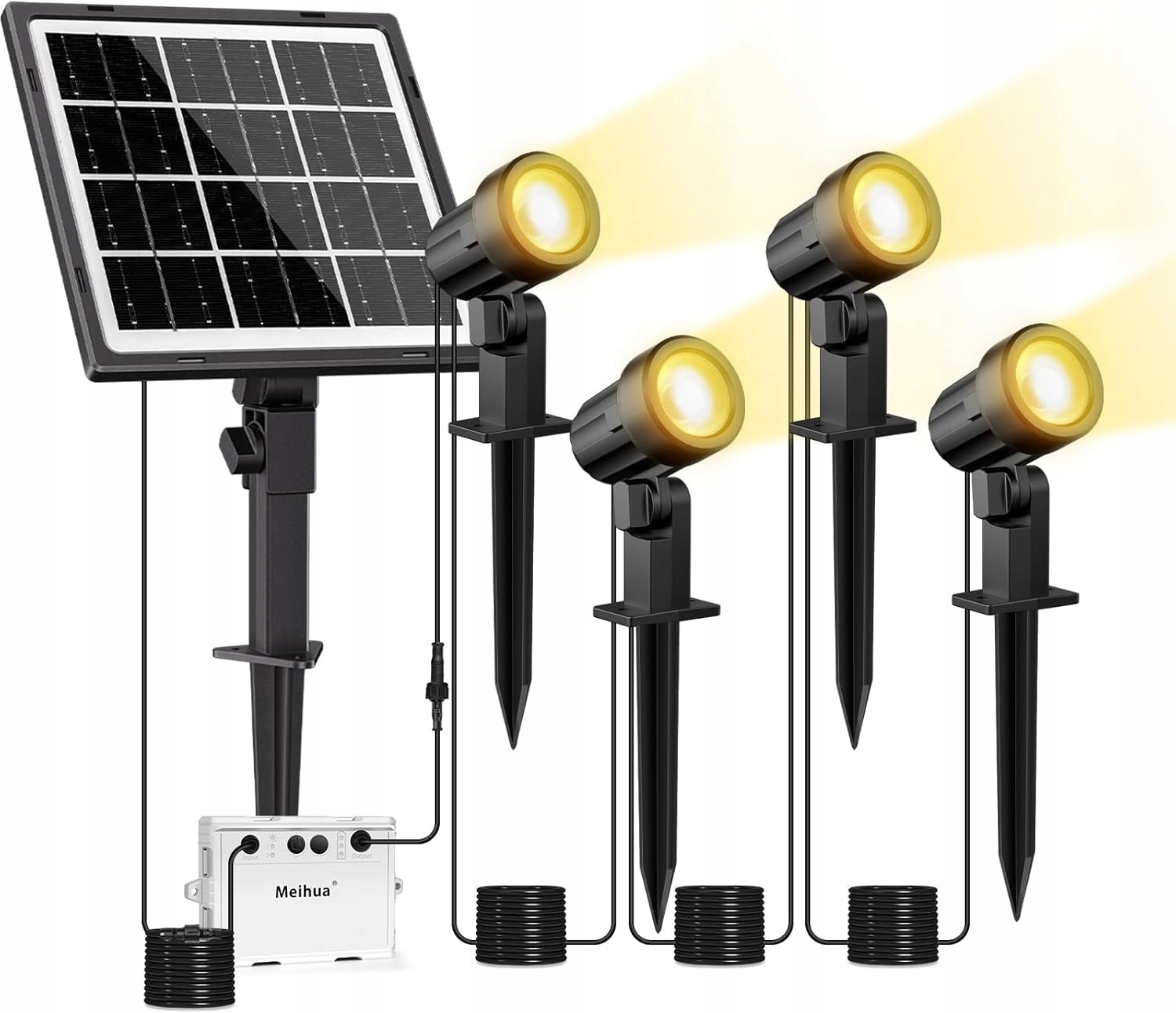 Meihua Solarna Lampa Ogrodowa 4 Sztuki 2700K IP66 5000mAh