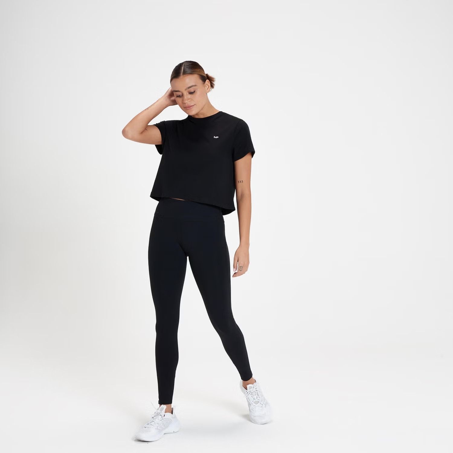 Siateczka Wstawka HX2 NH1__S Myprotein Czarne Legginsy Treningowe