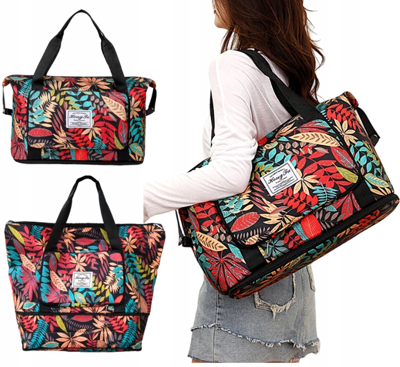 TORBA PODRÓŻNA SPORTOWA SKŁADANA WODOODPORNA MAŁA DUŻA BAGAŻ NA WALIZKĘ