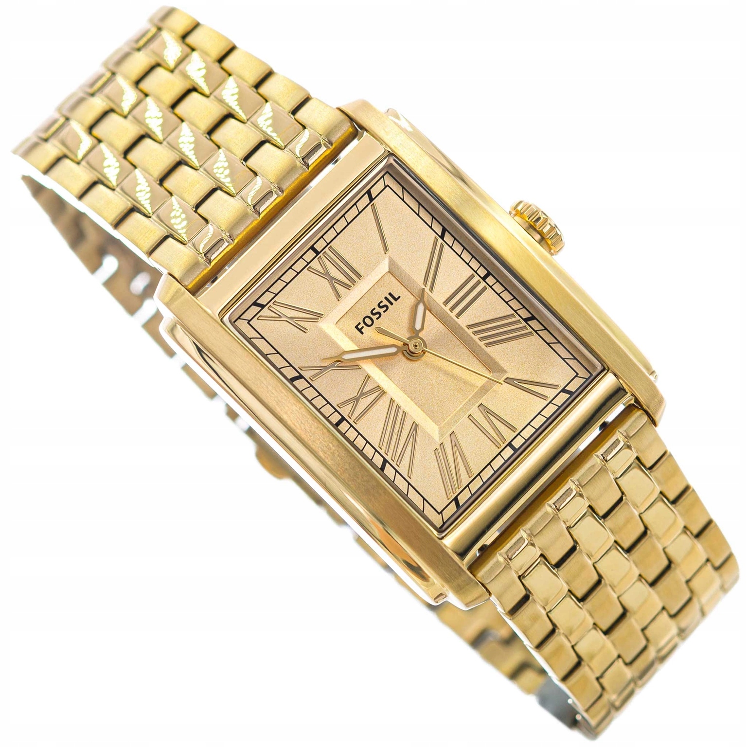 Pánské Hodinky Fossil FS6009 Zlaté Na Náramku Datumovka Elegantní