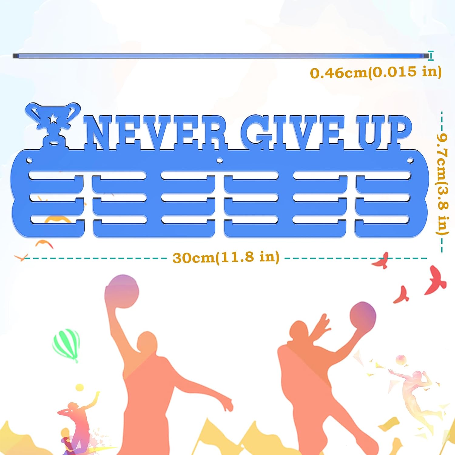 WIESZAK UCHWYT NA MEDALE OSIĄGNIECIA SPORTOWCA POKÓJ DZIECKA NEVER GIVE UP Kod producenta PIŁKARZ SIATKARZ