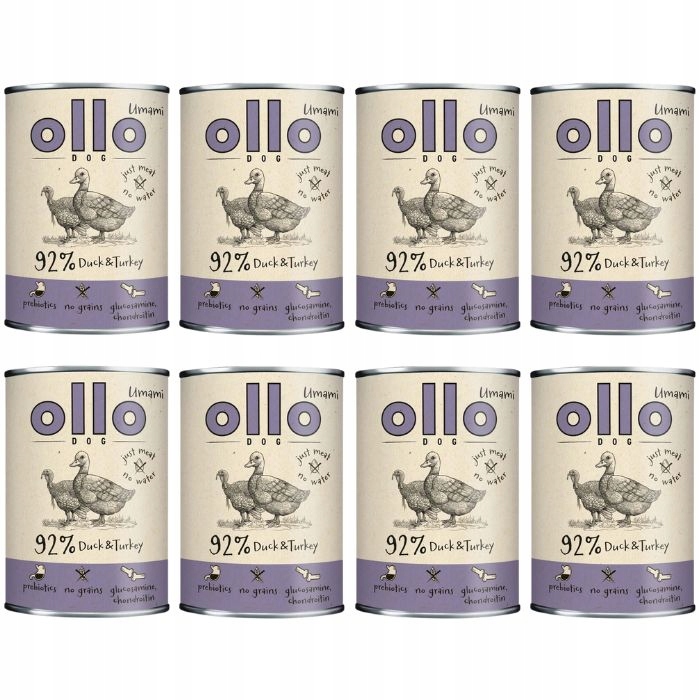 Ollo Umami Kaczka i Indyk Karma mokra dla psów 8 x 400g hypoalergiczna
