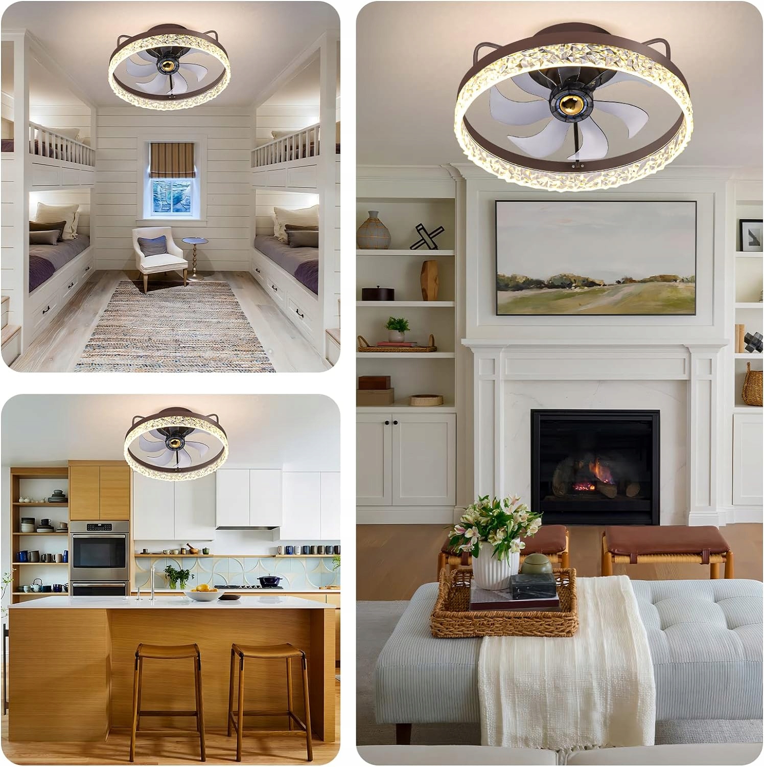 ŻYRANDOL WENTYLATOR SUFITOWY WIATRAK LAMPA CZARNA + tryb zimowy + PILOT Marka bez marki