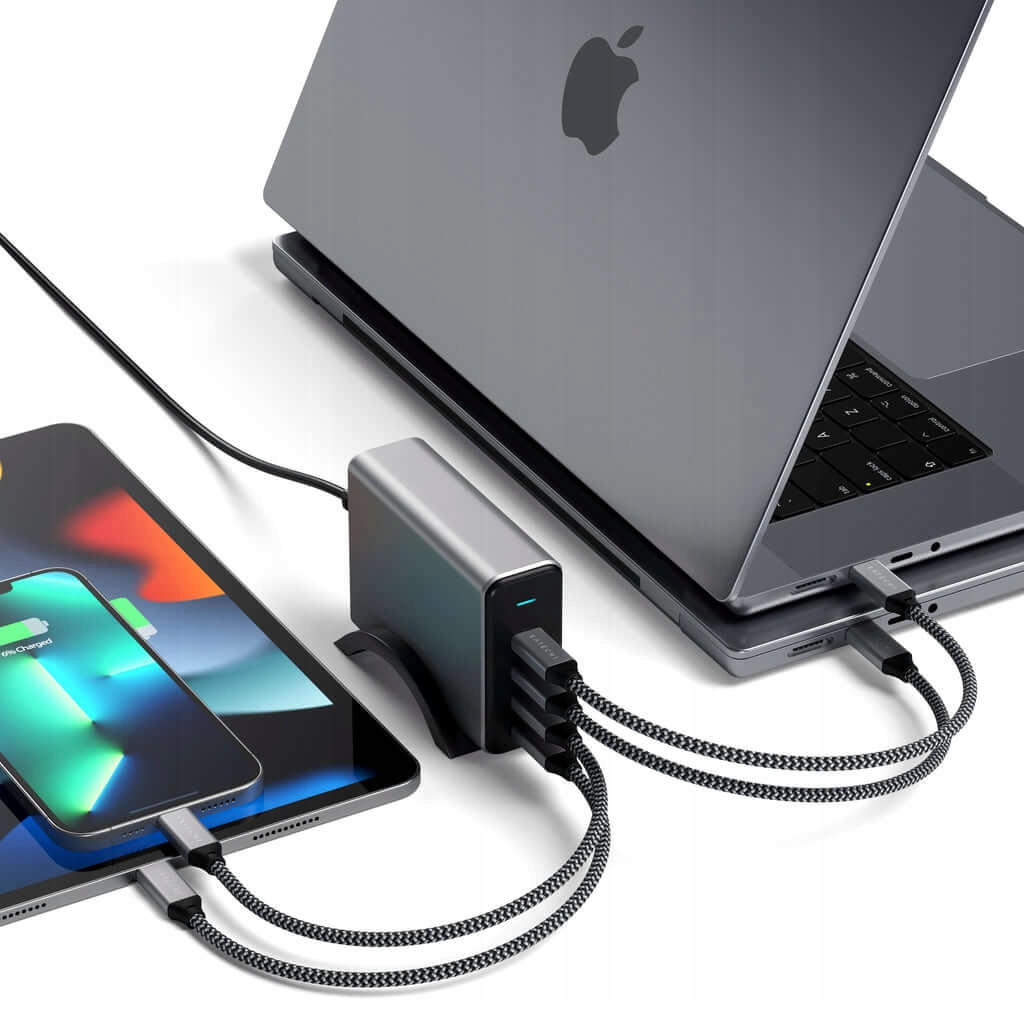 SATECHI - Poczwórna Ładowarka Sieciowa USB-C 165W Prąd wyjściowy 10 mA