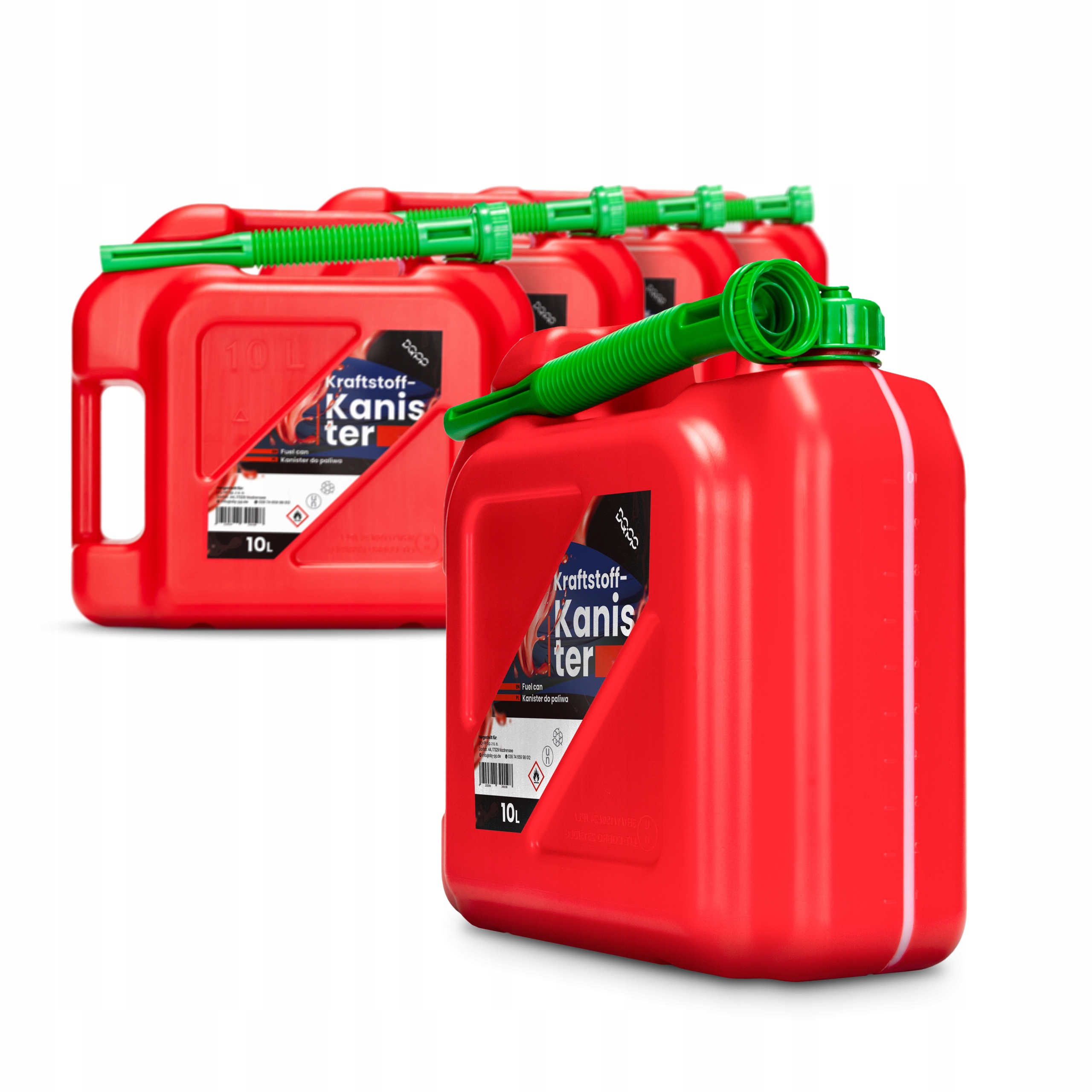 Palivový Kanystr na Palivo 5 ks Dvě Rukojeti trychtýř a zátka s Těsněním 10L
