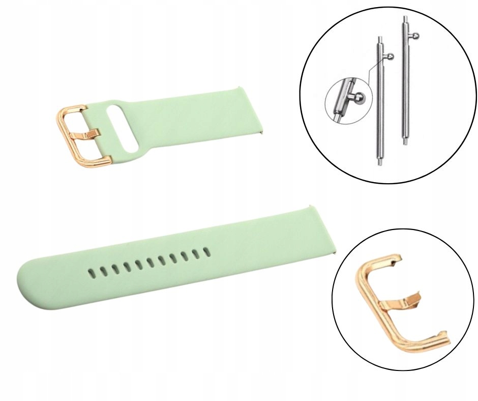 Pasek silikonowy do smartwatch 20 mm uniwersalny - dobierz swój kolor Grubość 2 mm