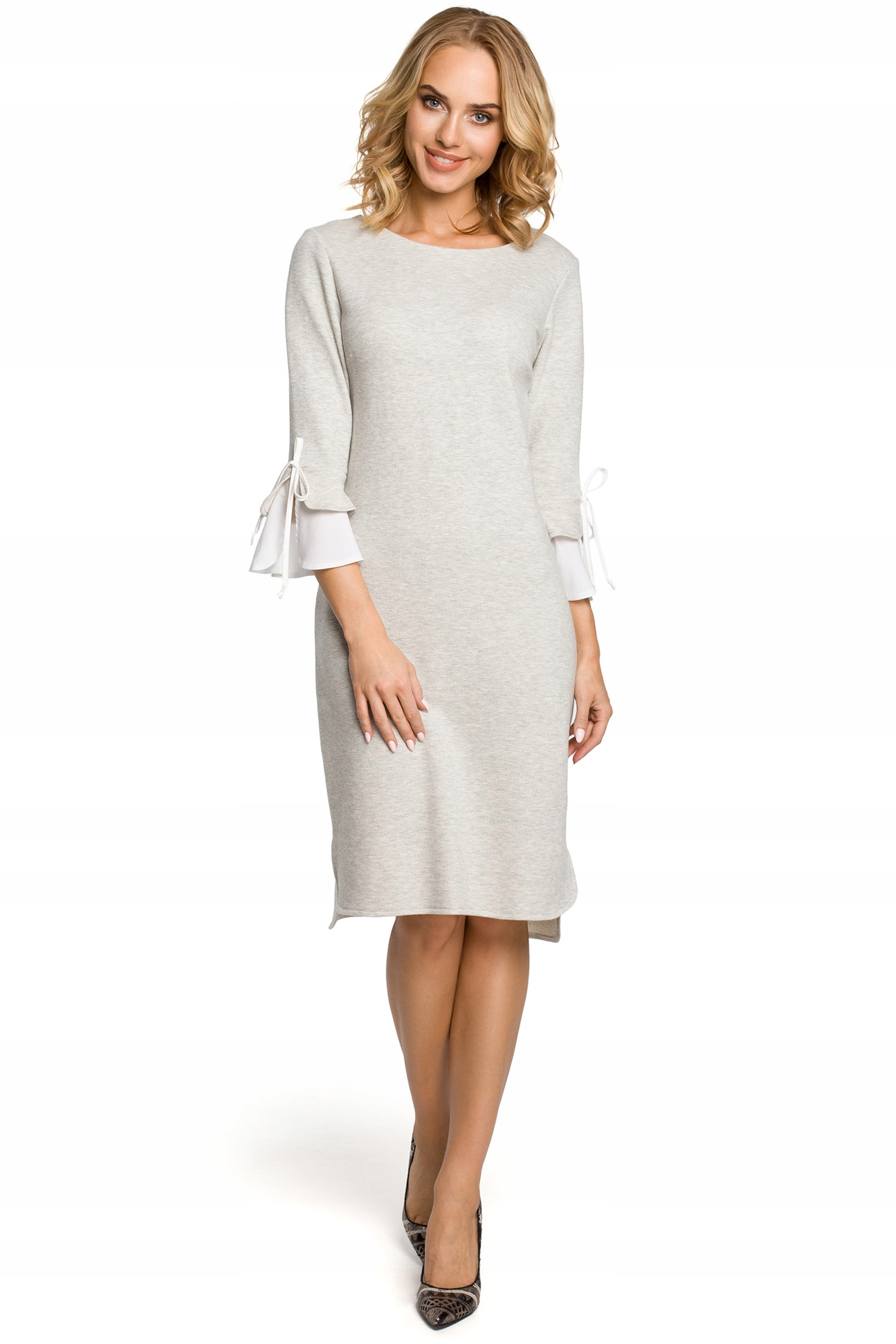 

M327 Sukienka Popielata -s- Jasnoszary Moe