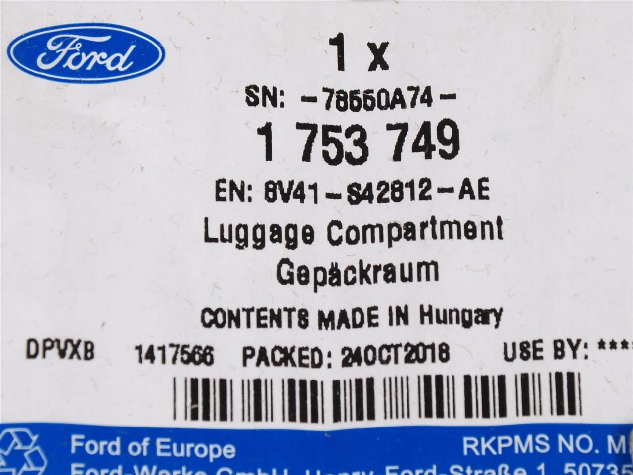 ROLETA ZASŁONA KLAPY TYŁ KUGA 08-12 Producent części Ford OE